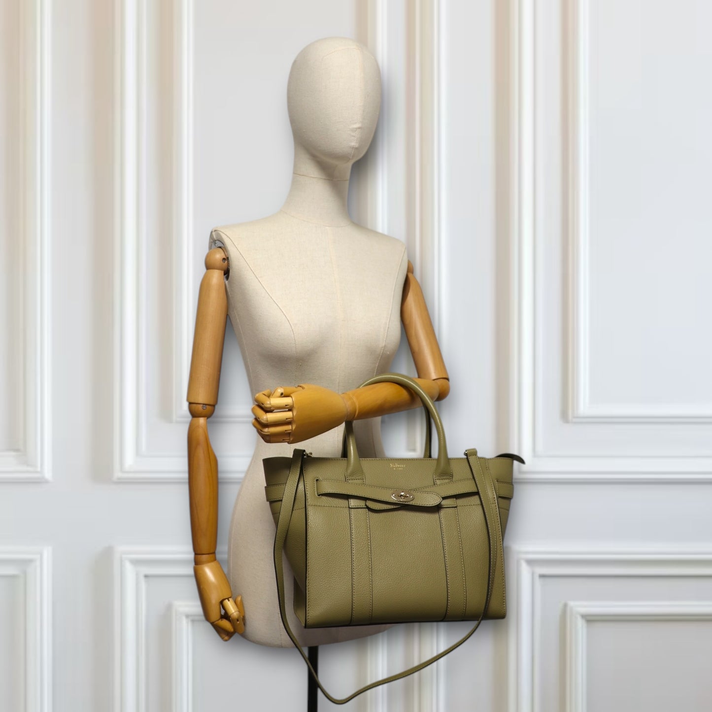 Mulberry small zipped bayswater summer khaki