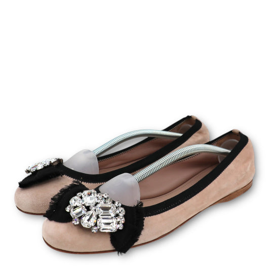 Miu Miu Ballerinas Wildleder nude Gr. 39.5