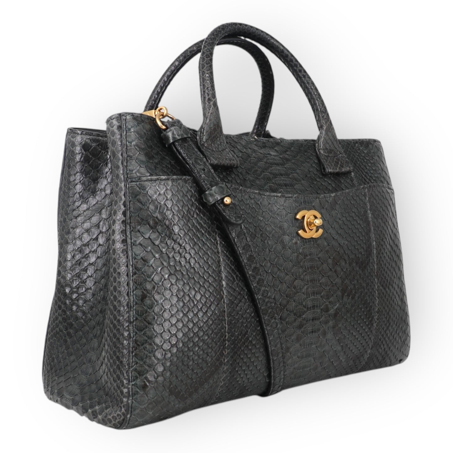 Chanel Neo Executive Python grün