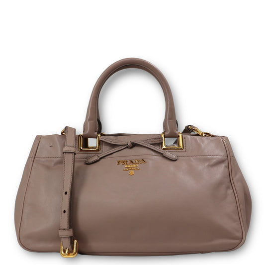 Prada Soft calf bow taupe