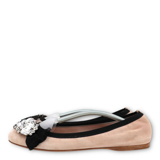 Miu Miu Ballerinas Wildleder nude Gr. 39.5